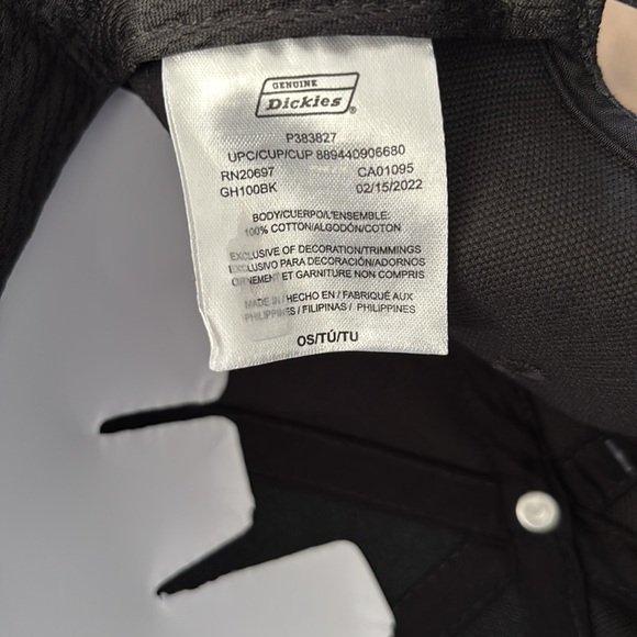 Dickies Water Defense Canvas snapback cap,6 panel,moisture wick headband,logo - Picture 9 of 9